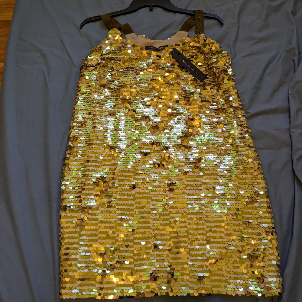 Cynthia Steffe Gold Sequin Mini Dress